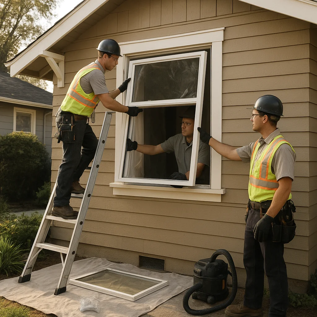 Energy efficient window installed in modern San Mateo home