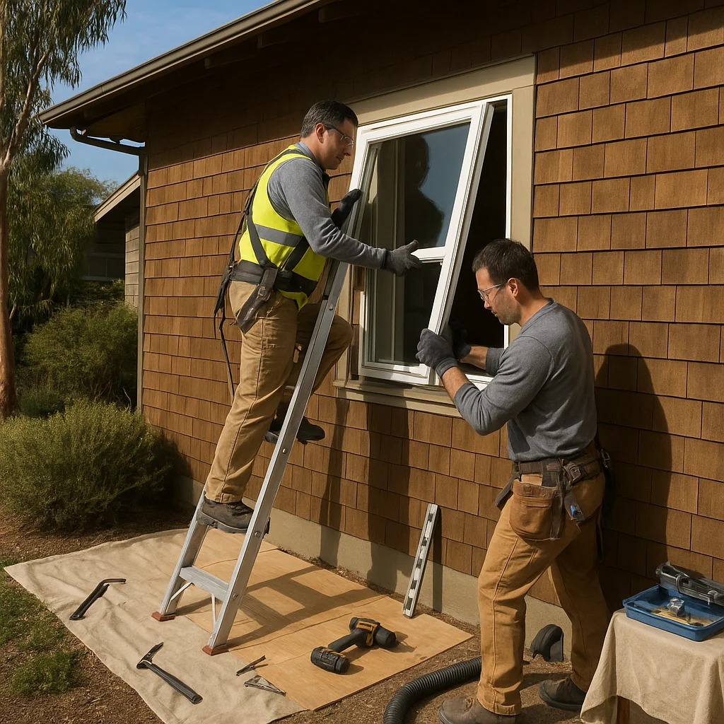 Professional technician taking notes during initial consultation with homeowner